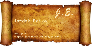 Jardek Erika névjegykártya
